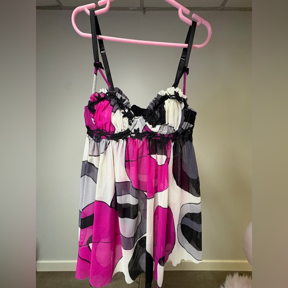 La SENZA Pink and Black Chemise